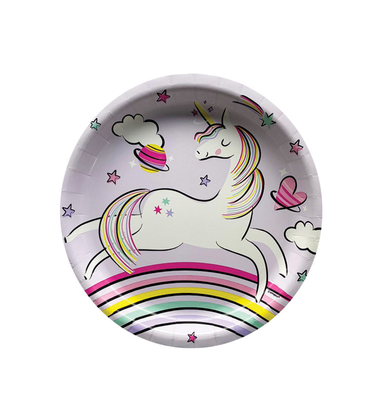 Platos Para Fiesta Infantil Unicornio Llamativos Resistentes